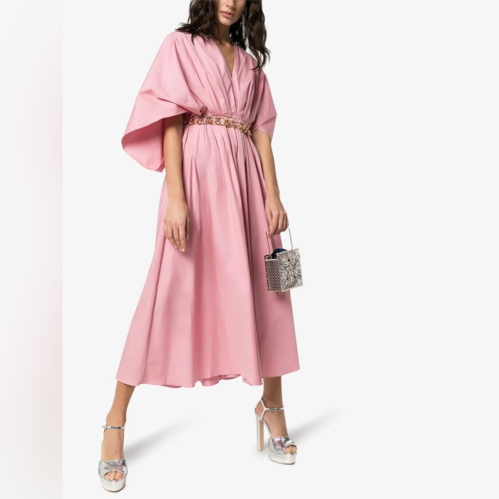 NWT Roksanda Amina Aniya pink poplin cape dress UK 6